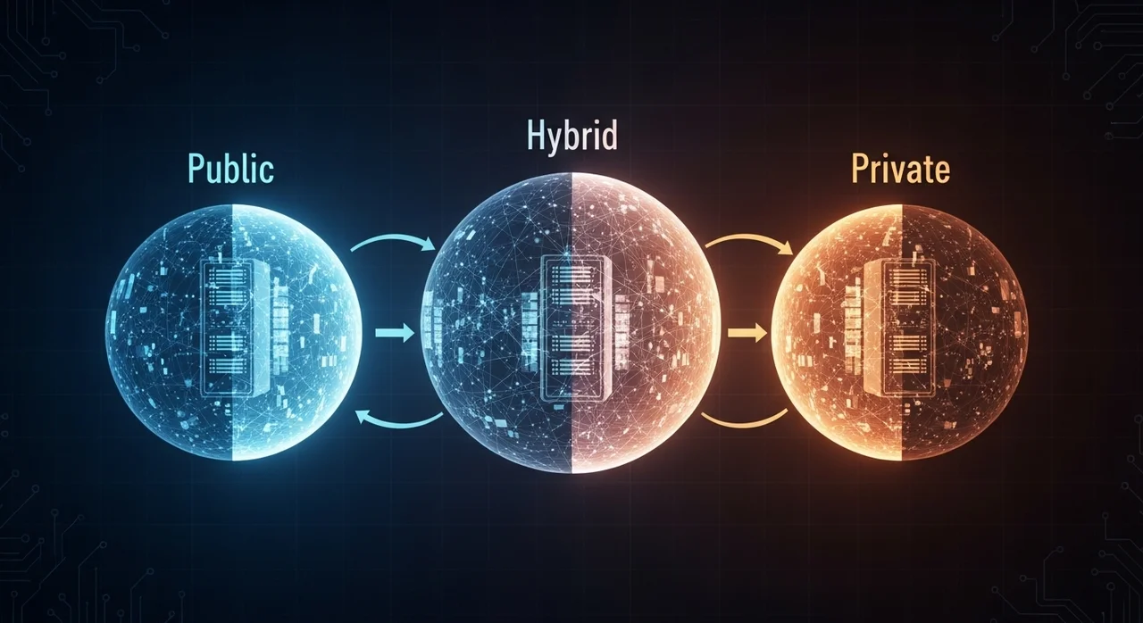 클라우드 배포 모델의 종류: 퍼블릭, 프라이빗, 하이브리드
