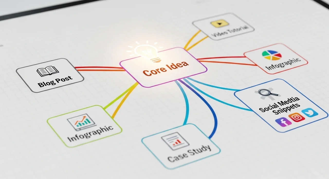 2단계: 아이디어 발전소, 콘텐츠 브레인스토밍 및 유형 결정
