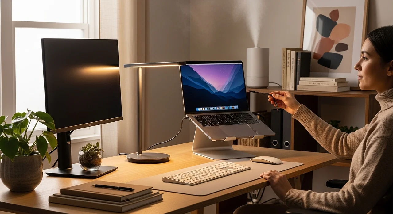 눈이 편안한 최적의 환경 만들기 (조명, 습도, 기기 설정)