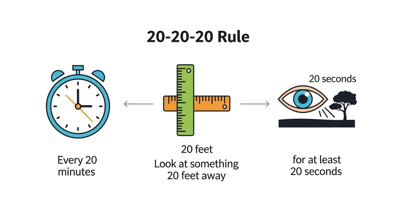 눈 건강을 지키는 황금률: 올바른 거리와 휴식법