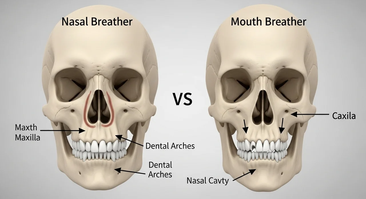 얼굴 변형과 부정교합: 입 호흡의 치명적 결과