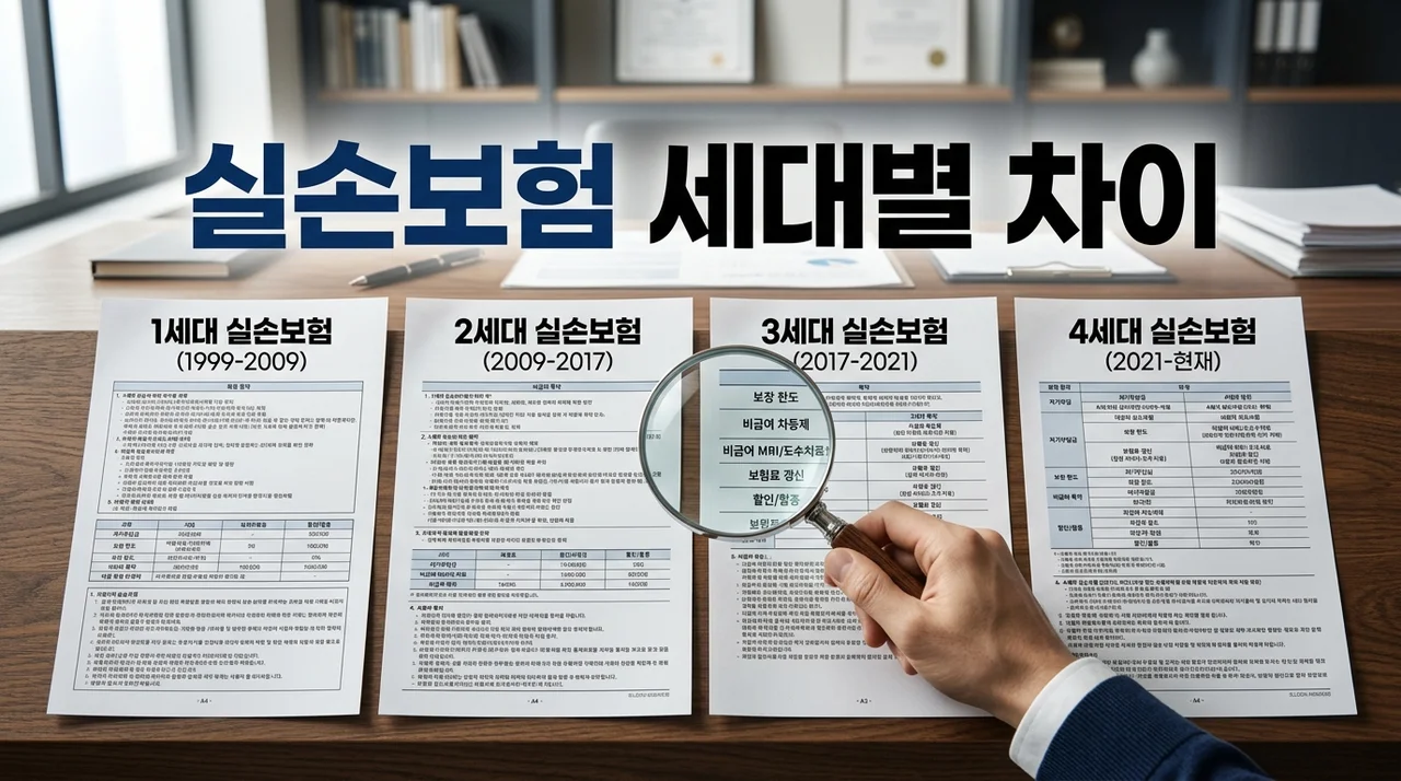 실손보험 세대별 차이 완벽 비교 (1~4세대) 갈아타기 전 필독!