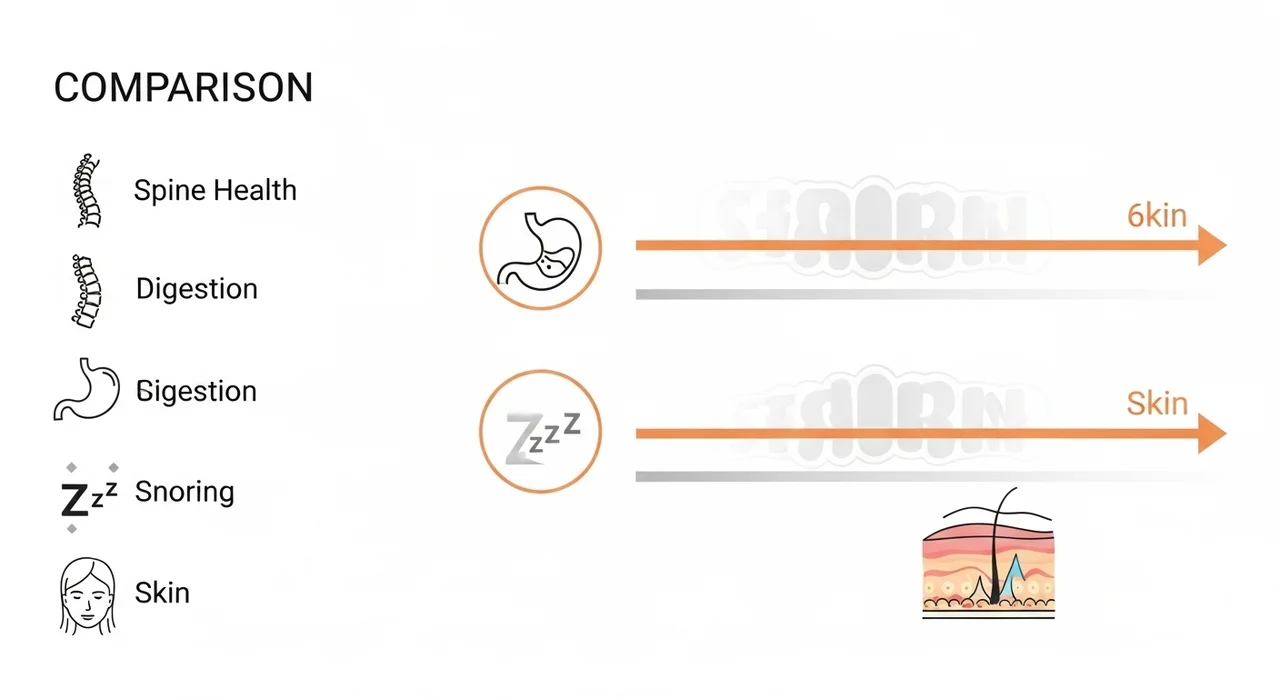 한눈에 보는 수면 자세 영향 비교 분석