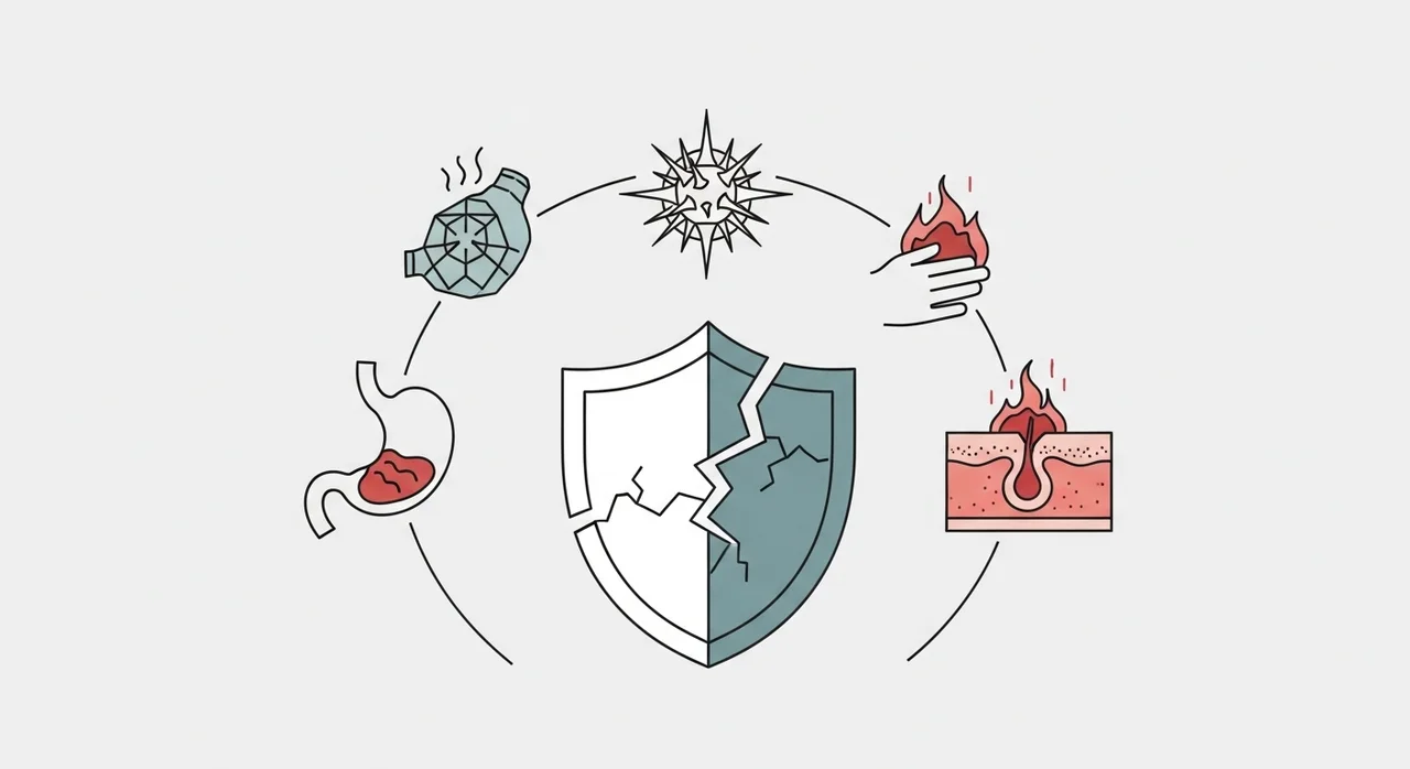 신호 4: 잦은 소화 불량과 떨어진 면역력