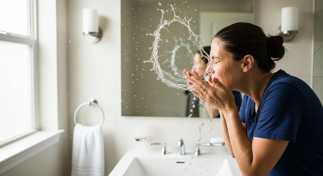 3. 잘못된 세안 습관과 뜨거운 물 샤워