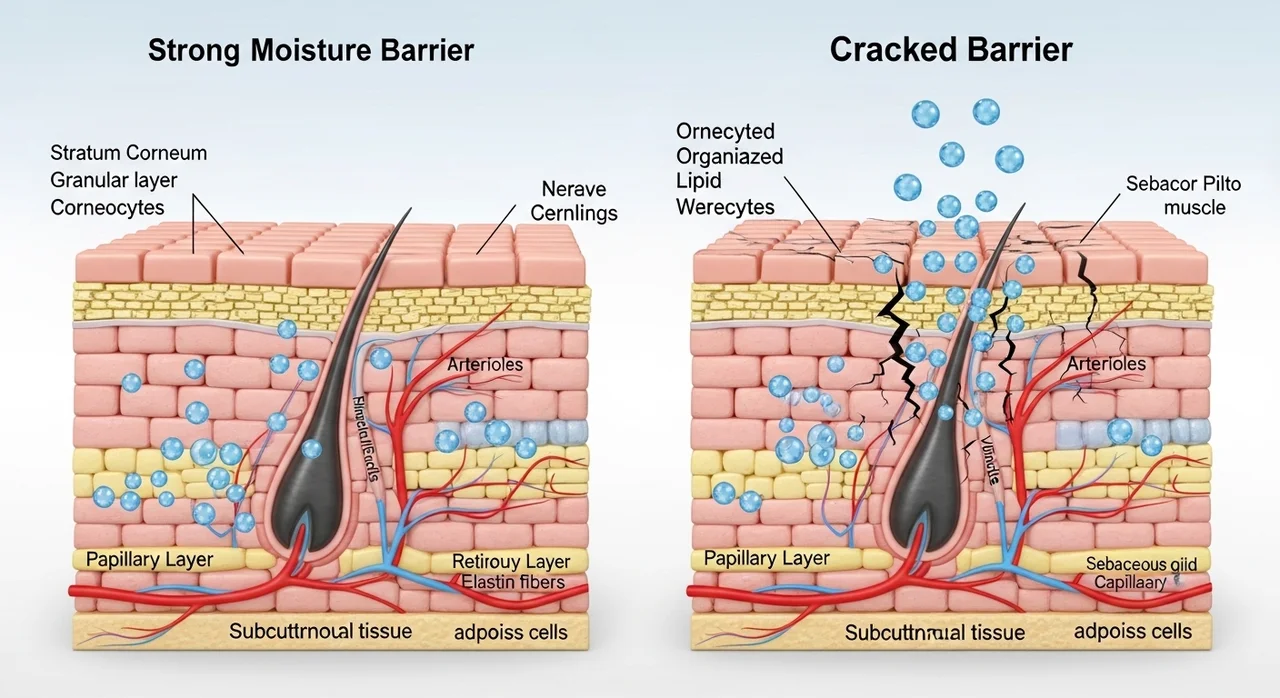 2. 무너진 피부 장벽: 세라마이드의 중요성