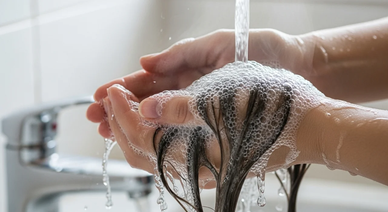 두피 예민해진 이유 3: 잘못된 샴푸 습관과 잔여물