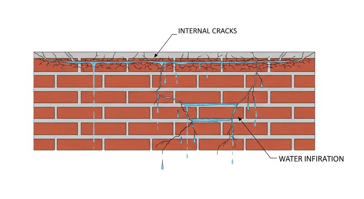 조적벽 내부 물길 형성과 구조적 결함 분석