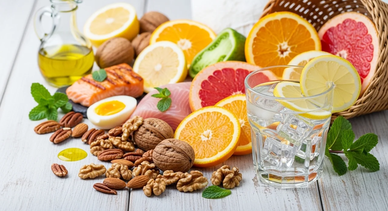 피부 회복이 느린 이유 3: 필수 영양소 및 수분 섭취 부족