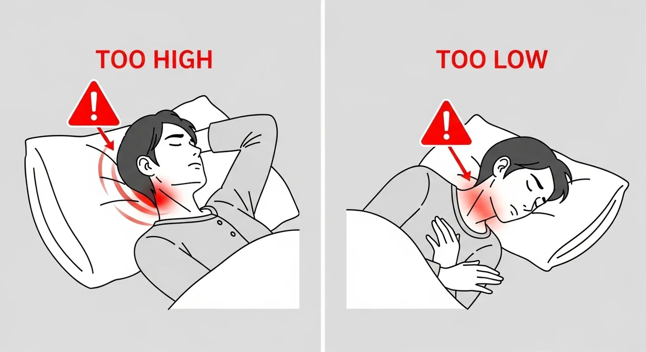 베개 높이에 따른 신체적 변화와 증상