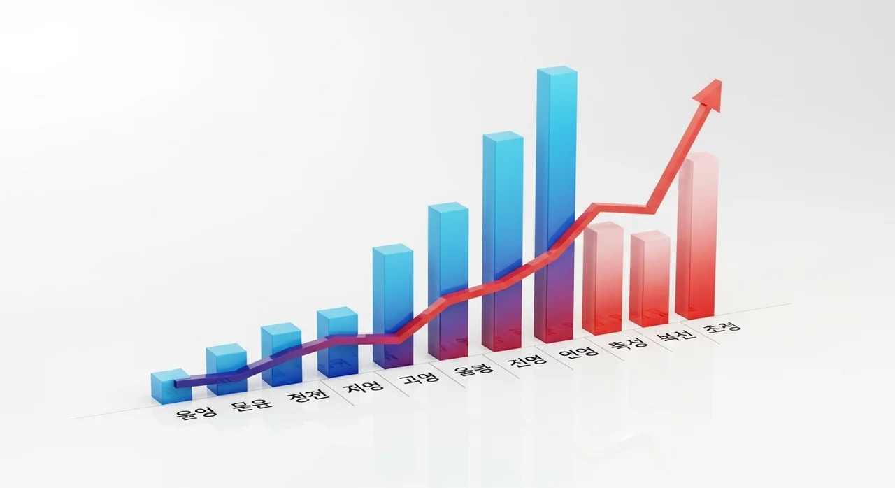 지출 증가 품목 vs 지출 감소 품목 비교