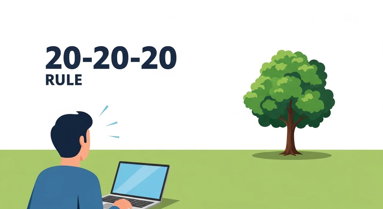 눈의 휴식을 위한 골든타임: 20-20-20 법칙 실천하기