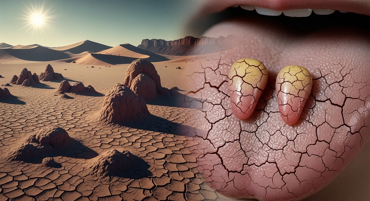 입안 환경 변화 이유 2: 구강 건조증과 타액 분비 감소